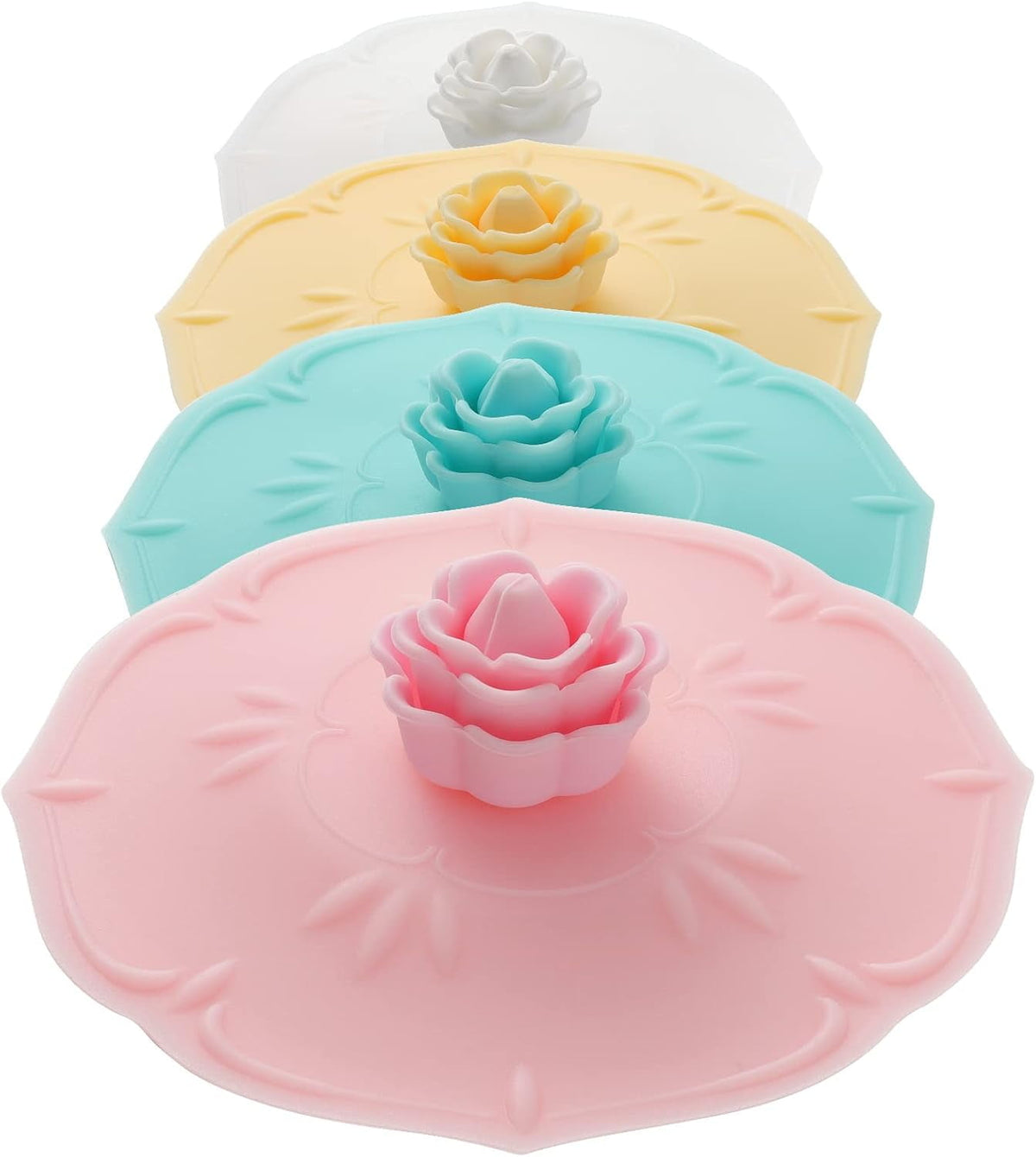 Silicone Mug Lids, Set of 4 Flower Shaped Covers for Cups and Teapots - Image 6