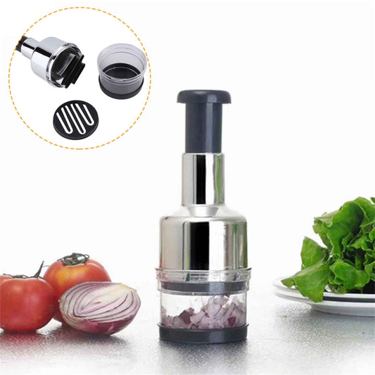 Hand Press Garlic and Ginger Chopper, Stainless Steel with Base - Image 2