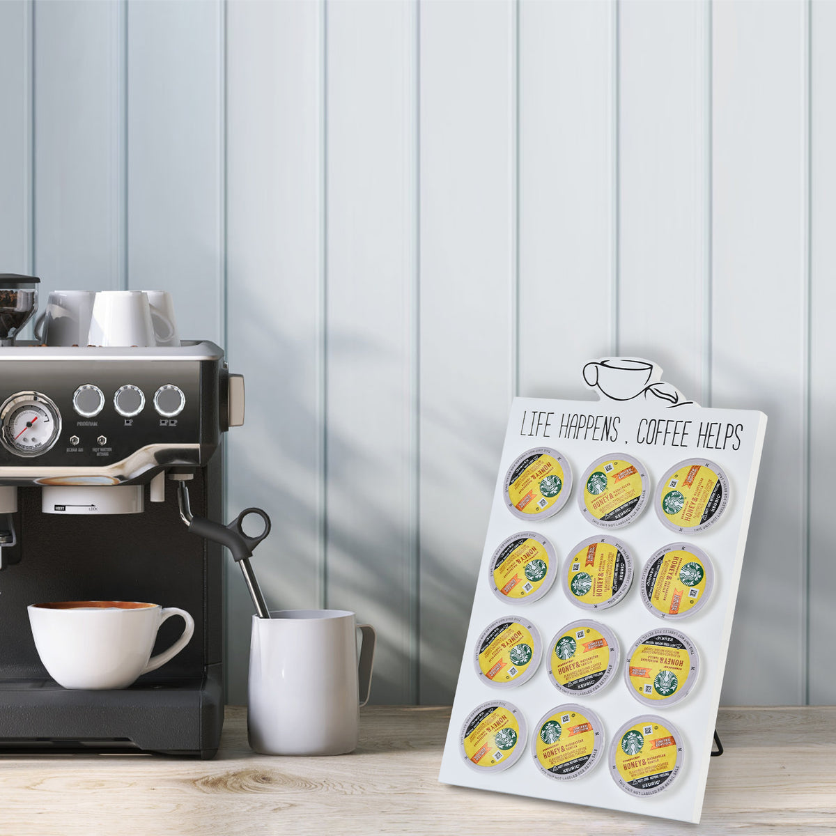 Wooden Coffee Pod Holder for the Counter, Holds 12 Single Serve Pods - Image 6