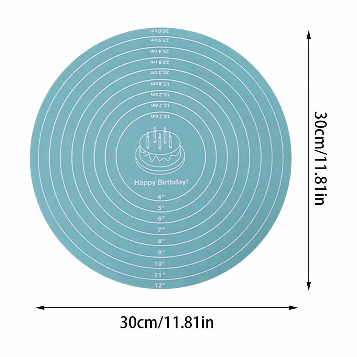 Round Silicone Baking Mat, 12 Inch with Rolling Measurements - Image 3