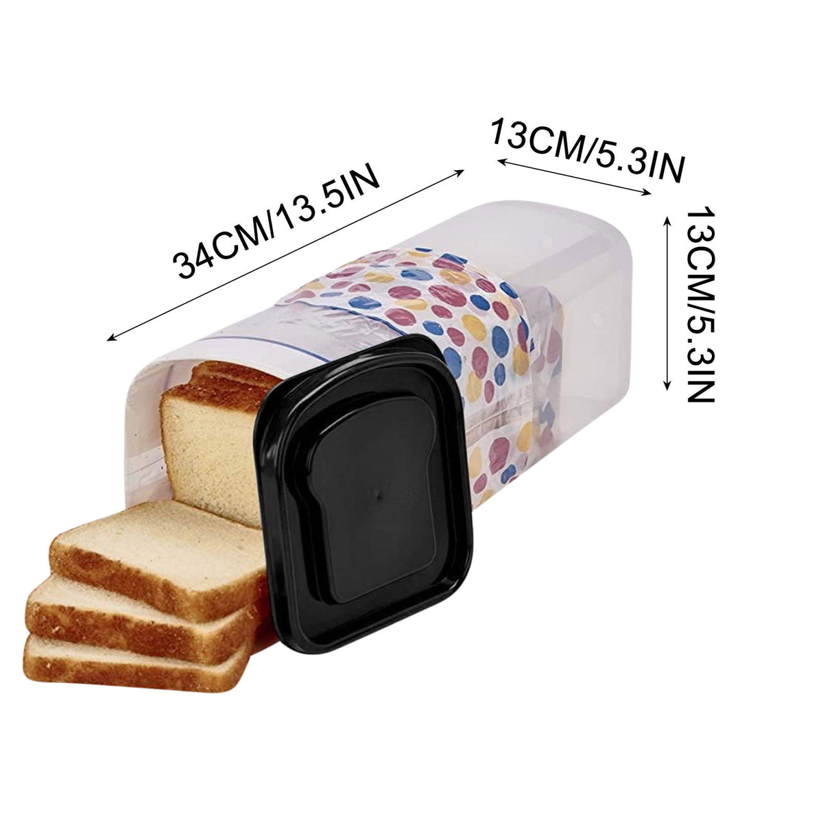 Bread Box with Airtight Lid, Plastic Loaf Keeper in White - Image 4