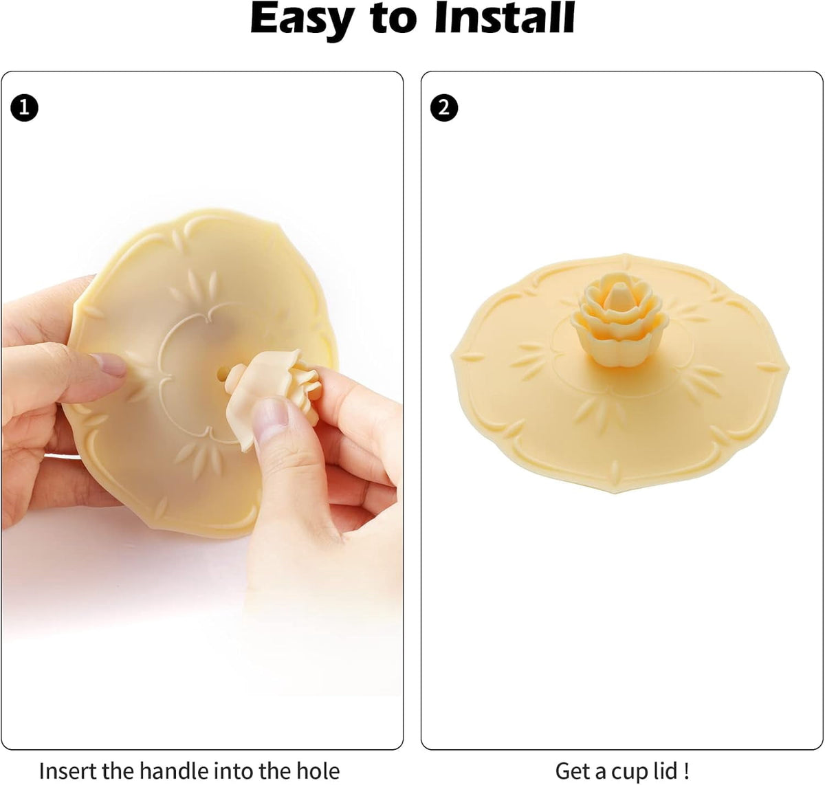 Silicone Mug Lids, Set of 4 Flower Shaped Covers for Cups and Teapots - Image 5