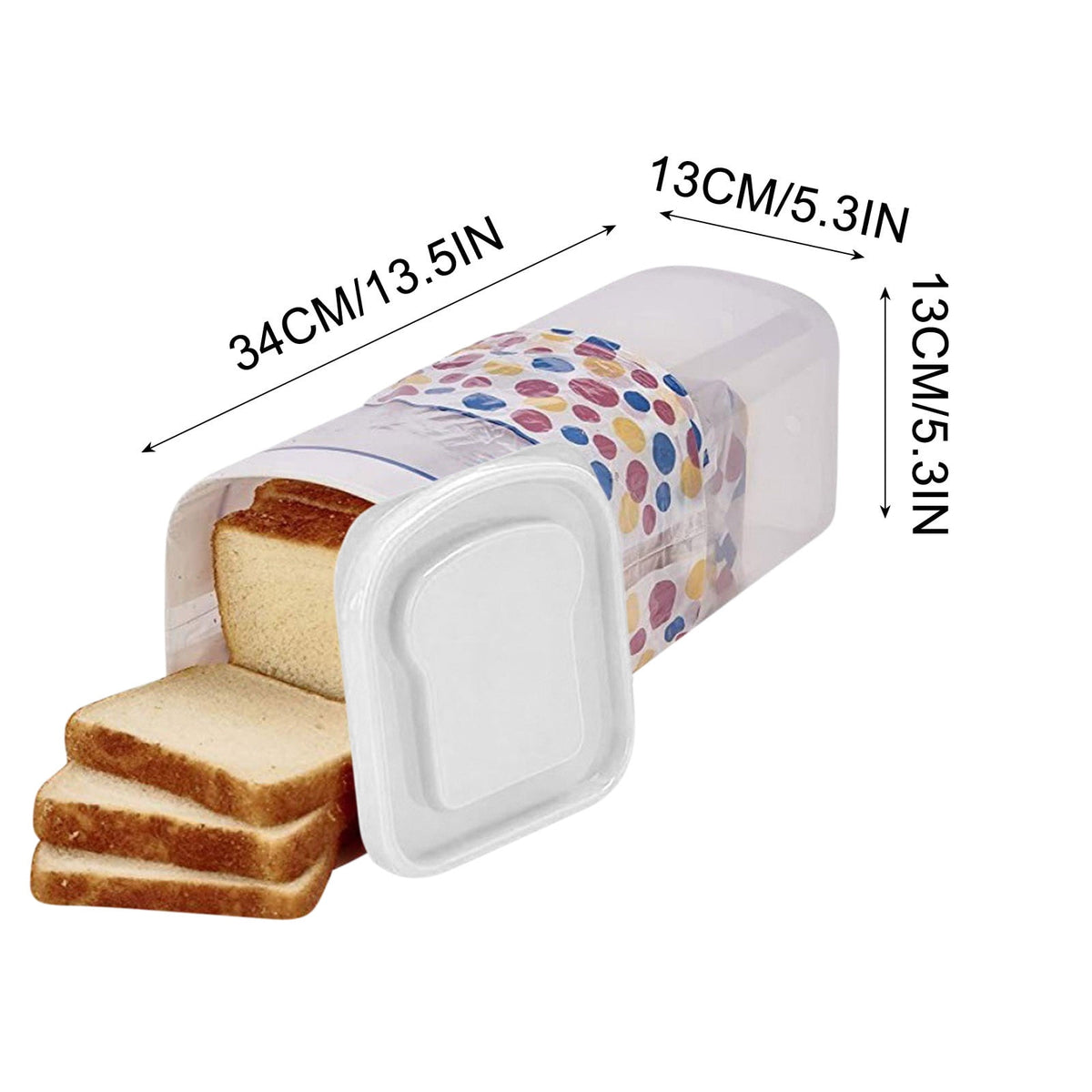 Bread Box with Airtight Lid, Plastic Loaf Keeper in White - Image 6