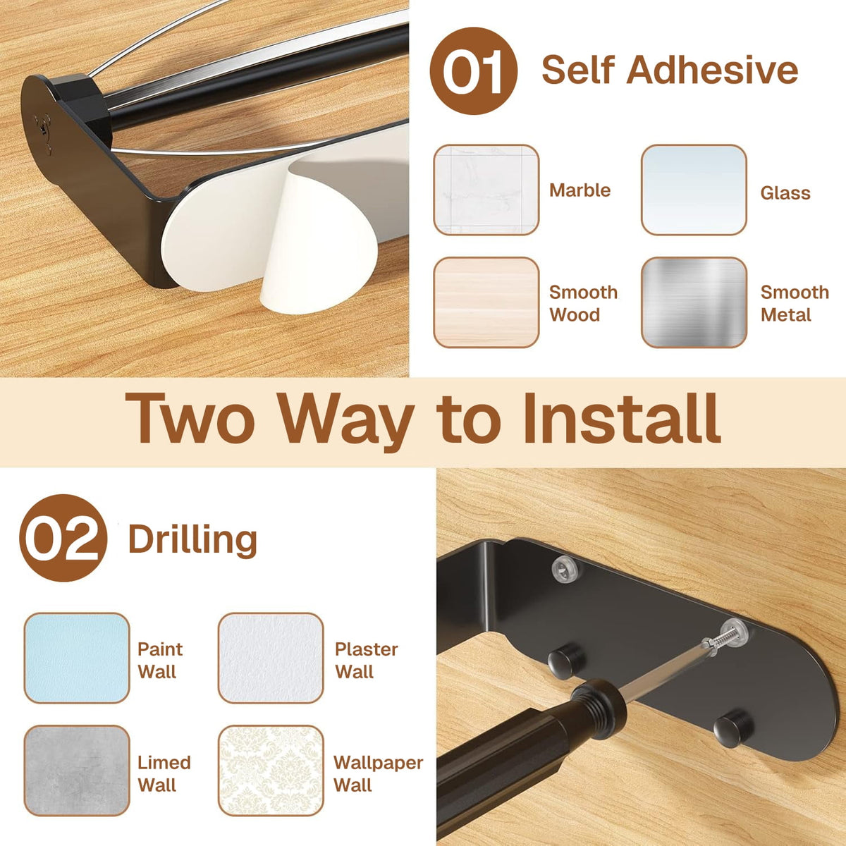 Under Cabinet Paper Towel Holder, Stainless Steel One-Hand Tear - Image 5