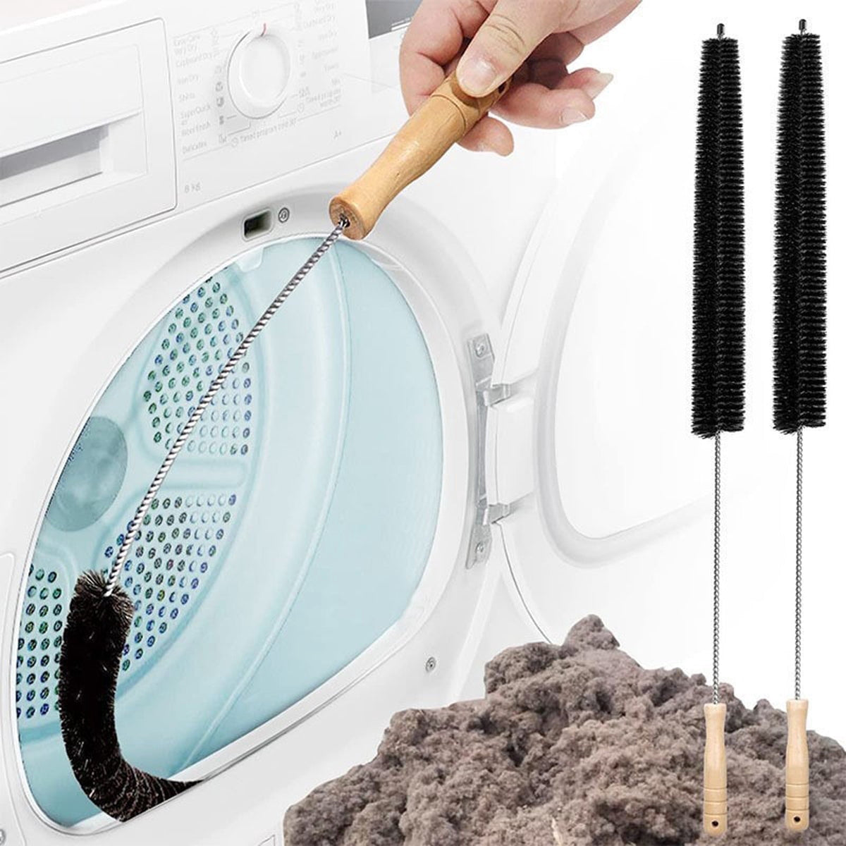 Dryer Vent Lint Brush, 73 cm Flexible Nylon Brush with Wood Handle - Image 2