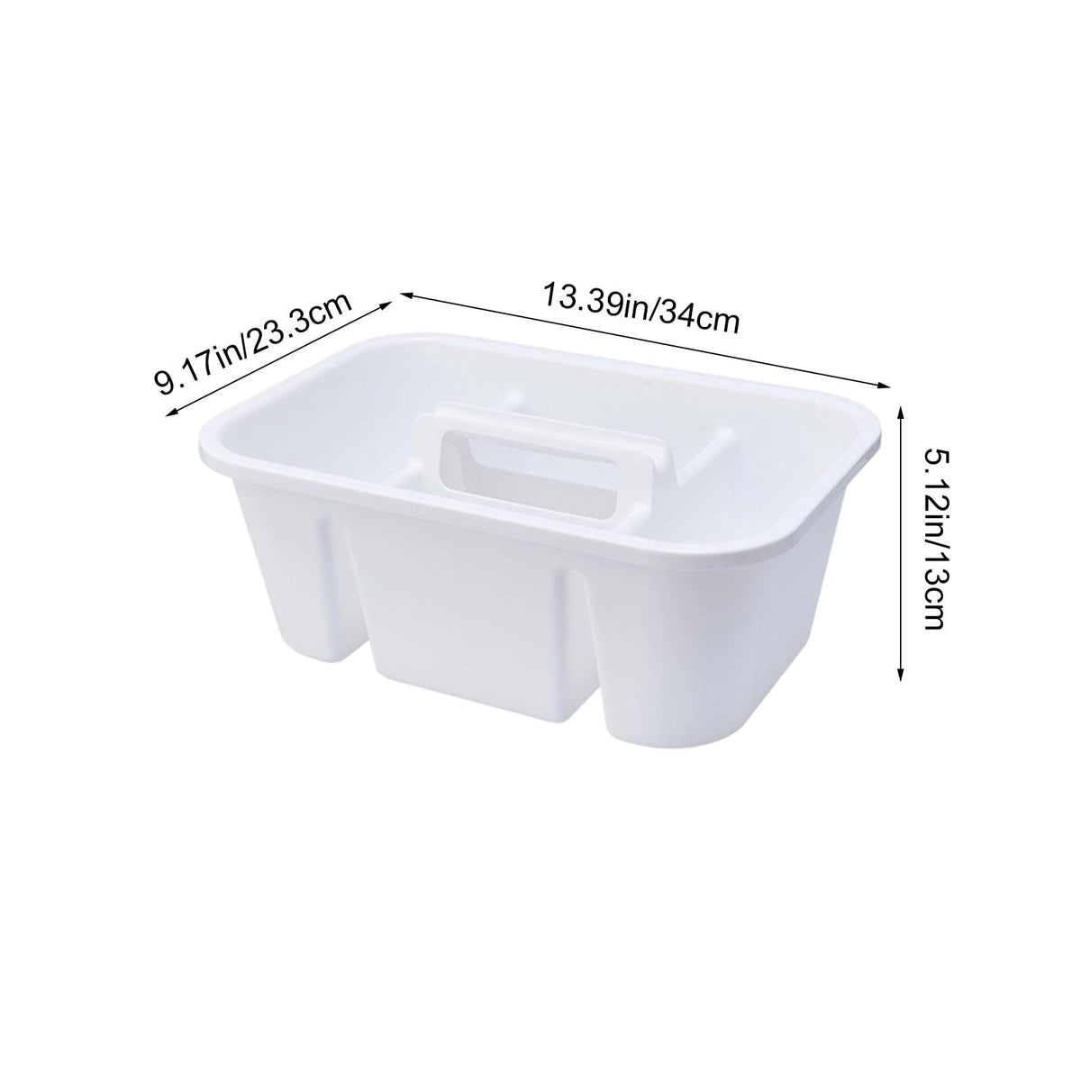 Divided Plastic Caddy Tote with Handle for Shower and Cleaning Supplies - Image 4