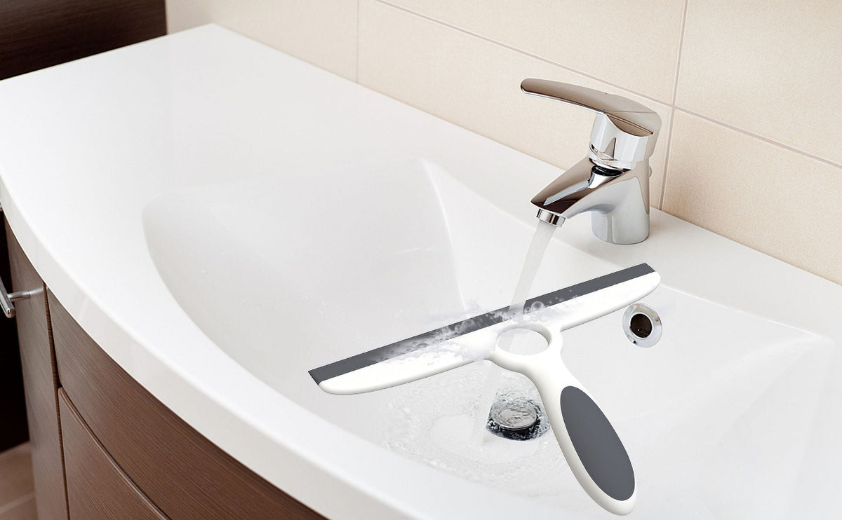 Shower and Window Squeegee, 10 Inch with Adhesive Wall Hook - Image 6