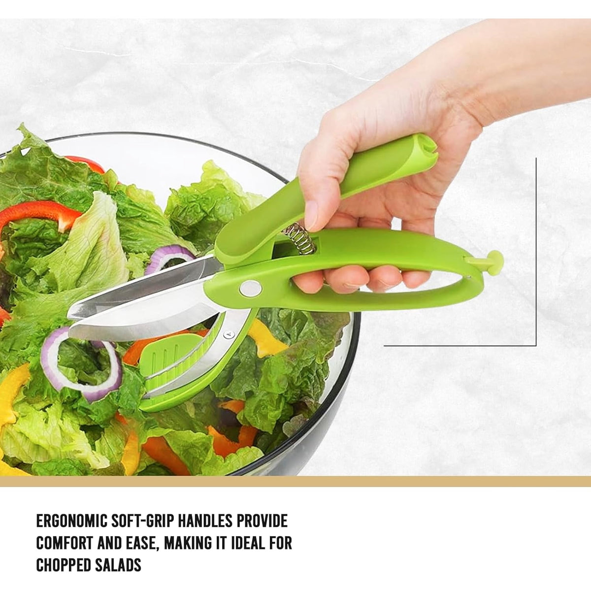 Double Blade Salad Scissors with Silicone Tossing Forks - Image 4