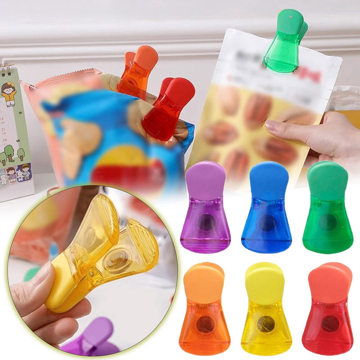 Magnetic Bag Clips, 6 Pack of Airtight Chip and Bread Clips - Image 3