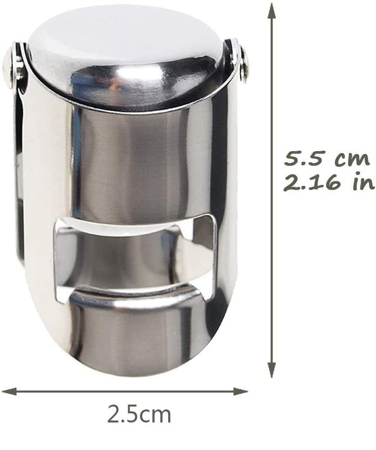 Champagne and Sparkling Wine Stopper, Stainless Steel with Silicone Seal - Image 2