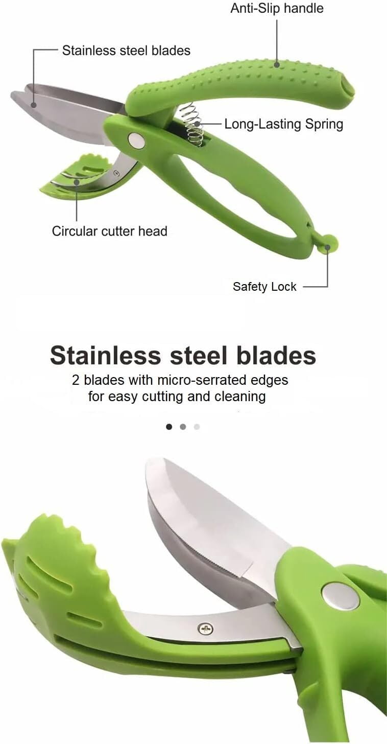 Double Blade Salad Scissors with Silicone Tossing Forks - Image 3