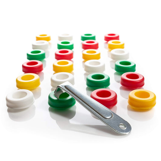 Reusable Bottle Stoppers, 40 Pack in Four Colours for Wine and Soda