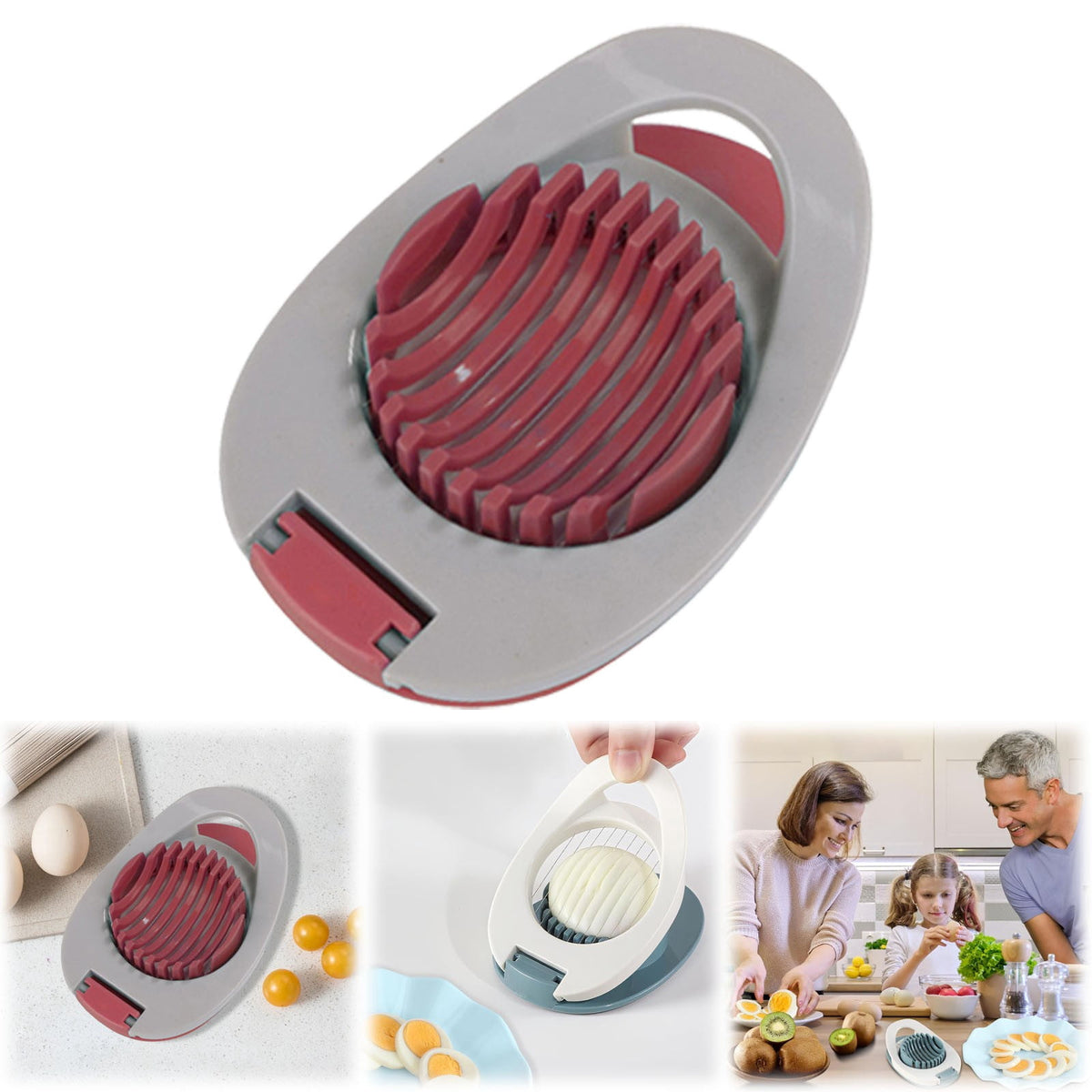 Egg Slicer with Stainless Steel Wires for Hard Boiled Eggs - Image 3
