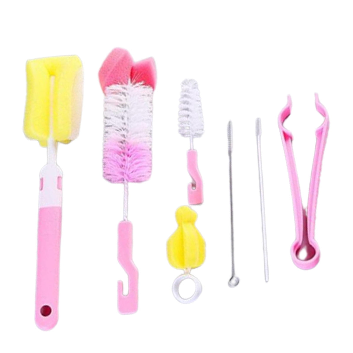 Baby Bottle Brush Kit, 7 Piece Set with Nipple and Straw Cleaners