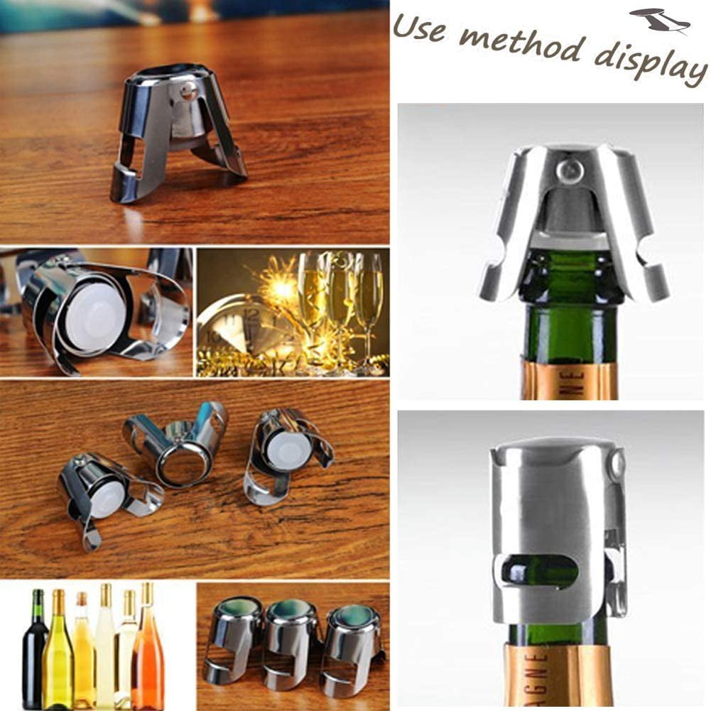 Champagne and Sparkling Wine Stopper, Stainless Steel with Silicone Seal - Image 4