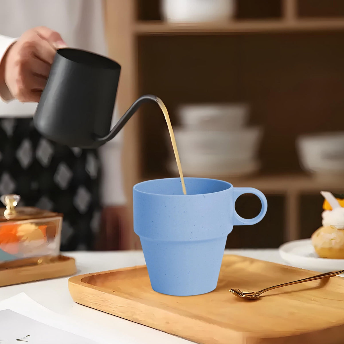 Double Wall Insulated Mug with Lid and Handle, Microwave Safe - Image 4