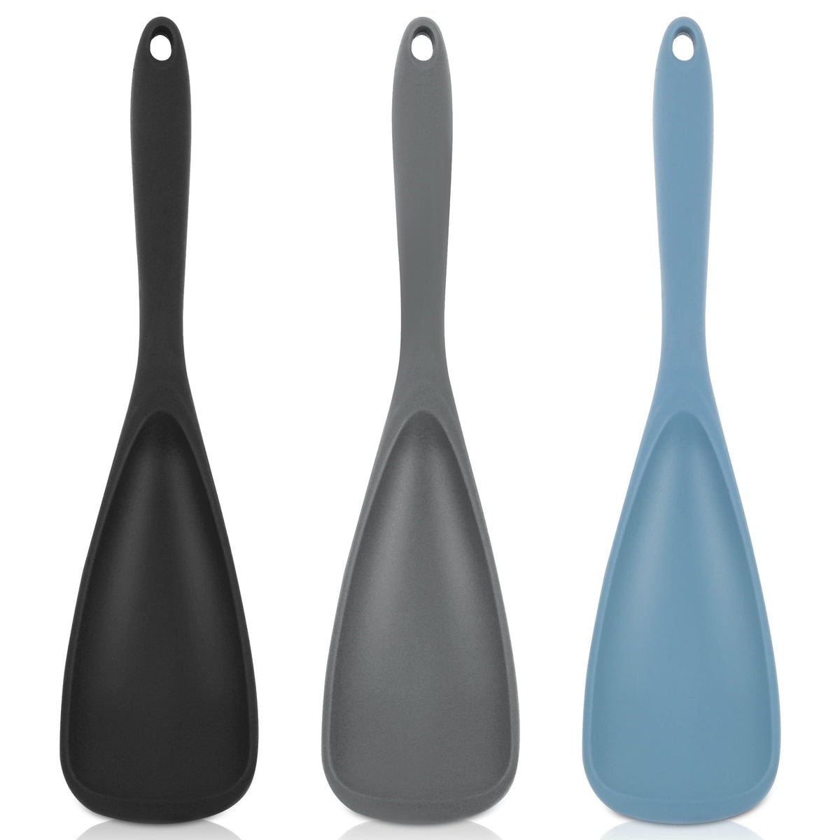 Silicone Spoonula Set of 3, 11.4 Inch Heat Resistant Cooking Spoons