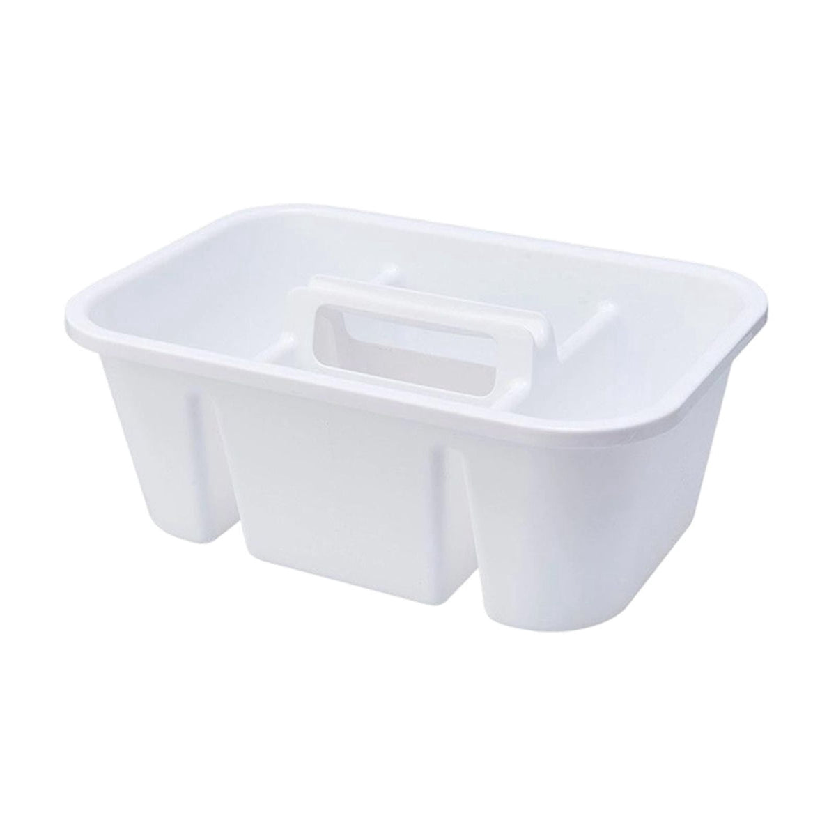 Divided Plastic Caddy Tote with Handle for Shower and Cleaning Supplies