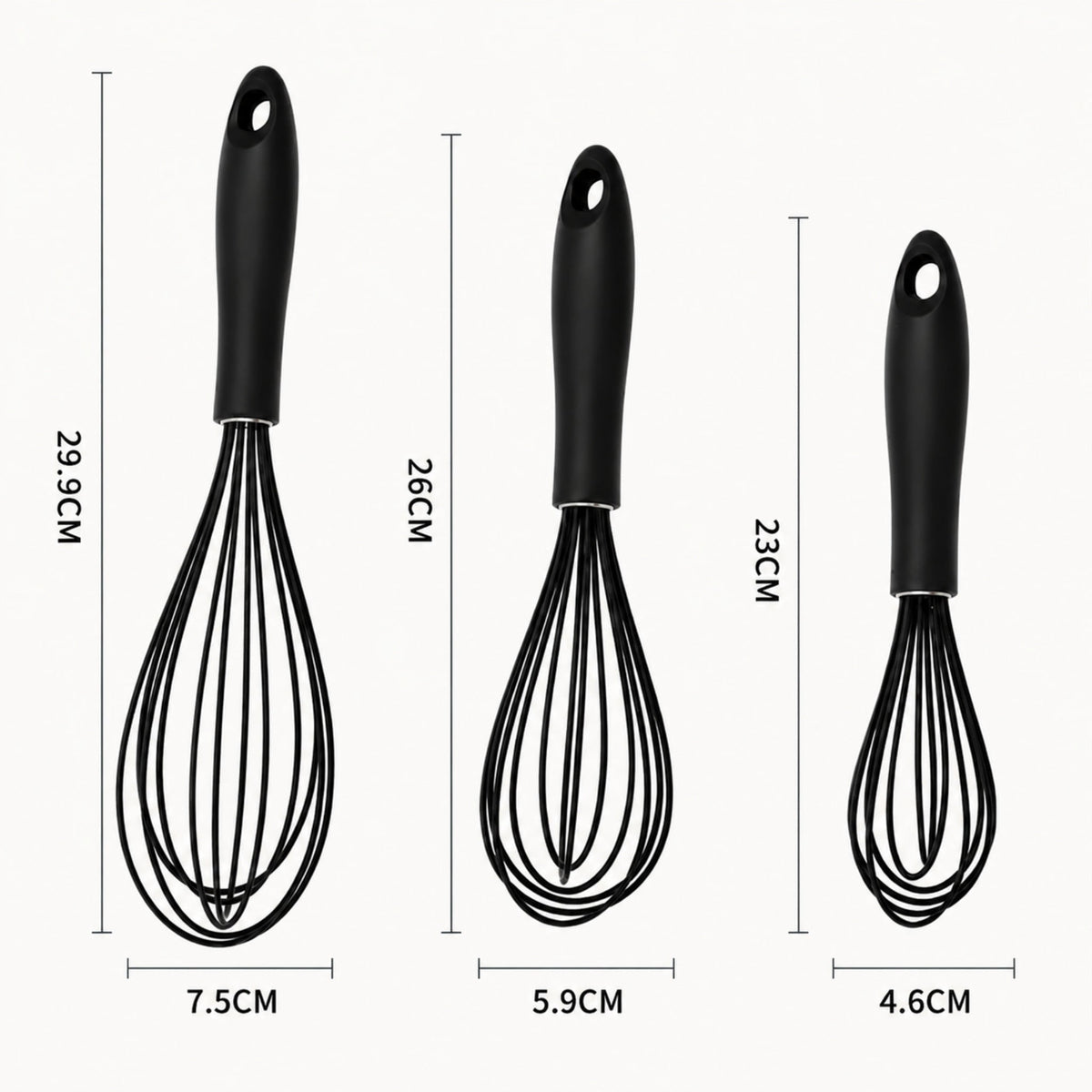 Silicone Coated Balloon Whisks, Set of 3 in 9, 10 and 12 Inch - Image 2