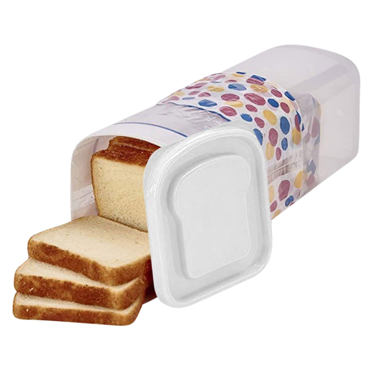 Bread Box with Airtight Lid, Plastic Loaf Keeper in White