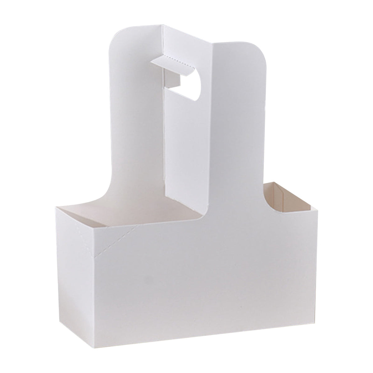 Paper Drink Carrier with Handle, 2 Cup Coffee Cup Holder Tray - Image 2