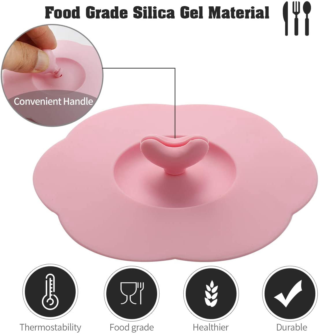 Silicone Mug Lids, Set of 4 Flower Shaped Covers for Cups and Teapots - Image 4