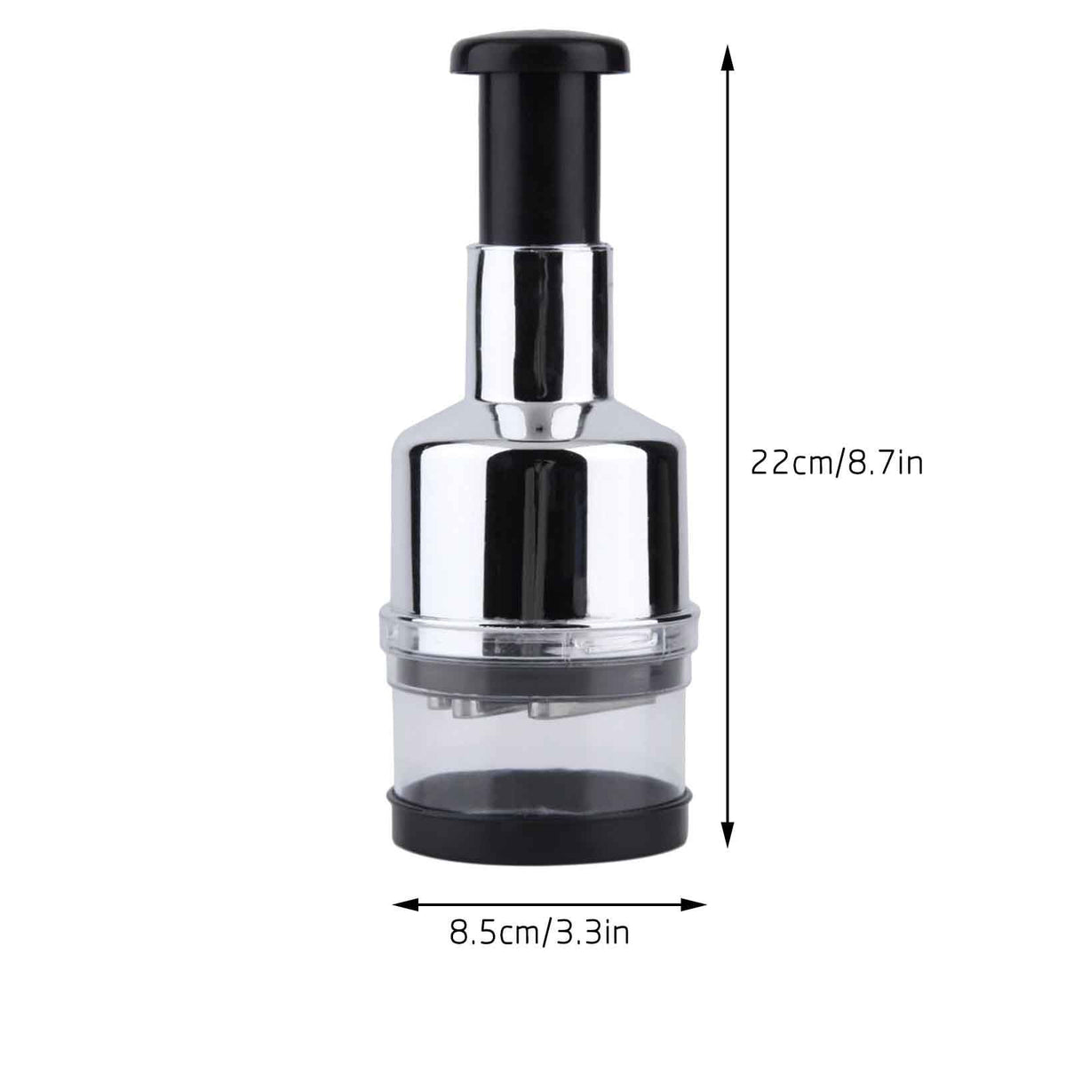 Hand Press Garlic and Ginger Chopper, Stainless Steel with Base - Image 3