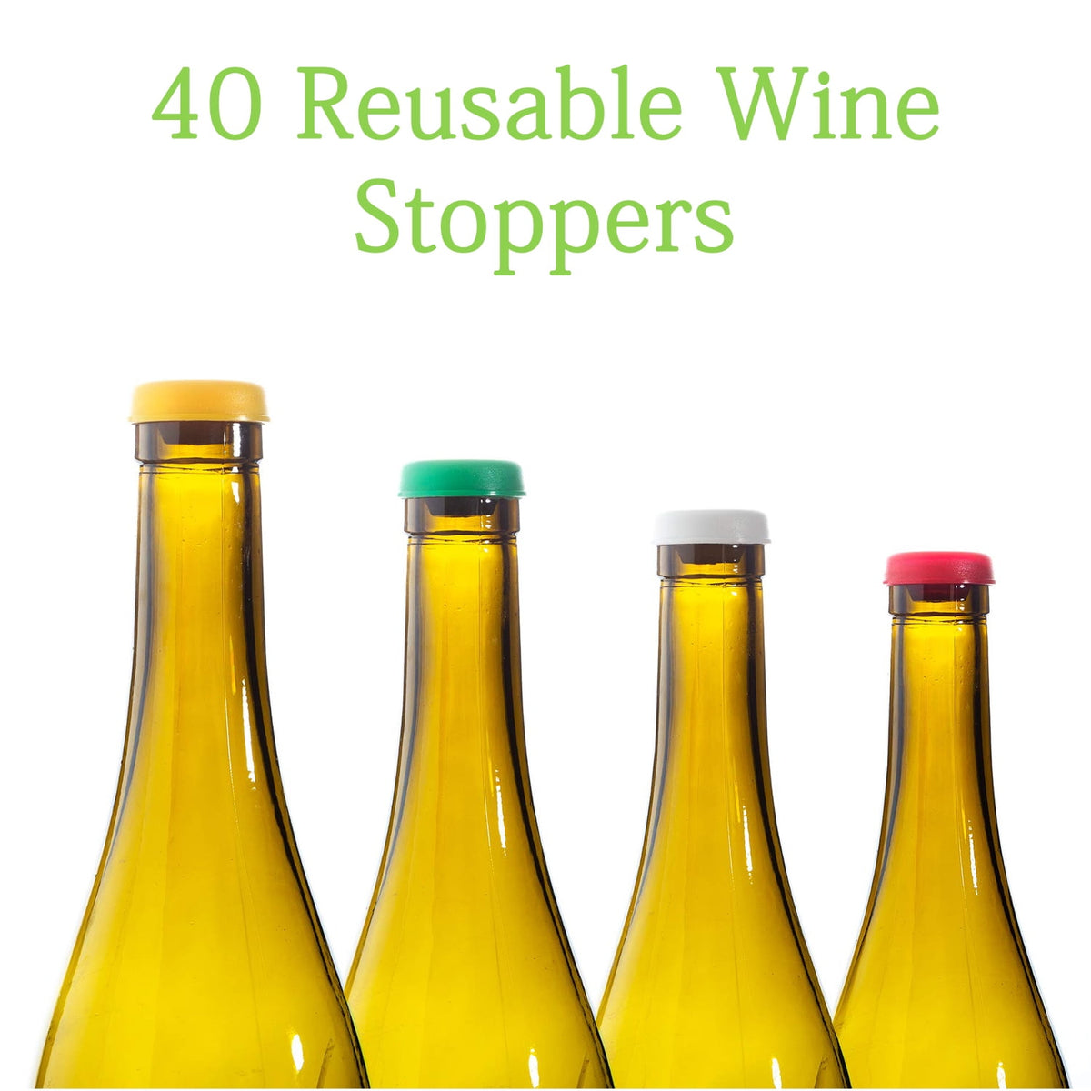 Reusable Bottle Stoppers, 40 Pack in Four Colours for Wine and Soda - Image 3