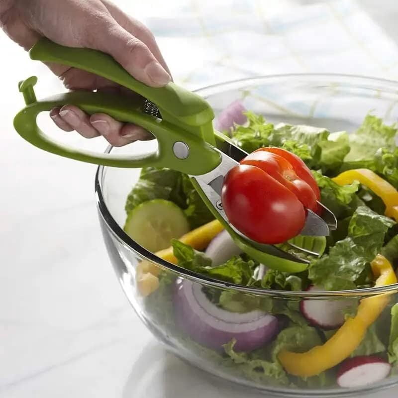 Double Blade Salad Scissors with Silicone Tossing Forks - Image 5