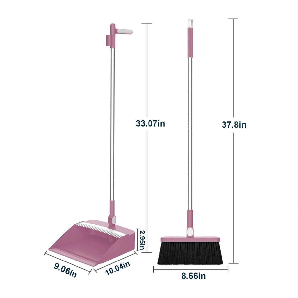 Upright Broom and Dustpan Set with Self Cleaning Scraping Teeth - Image 3
