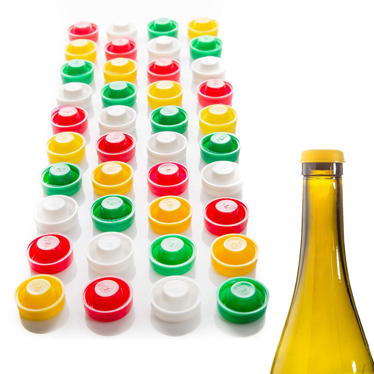 Reusable Bottle Stoppers, 40 Pack in Four Colours for Wine and Soda - Image 2