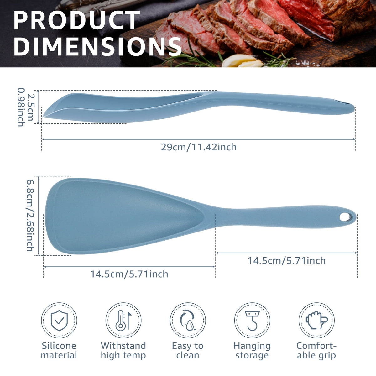 Silicone Spoonula Set of 3, 11.4 Inch Heat Resistant Cooking Spoons - Image 5