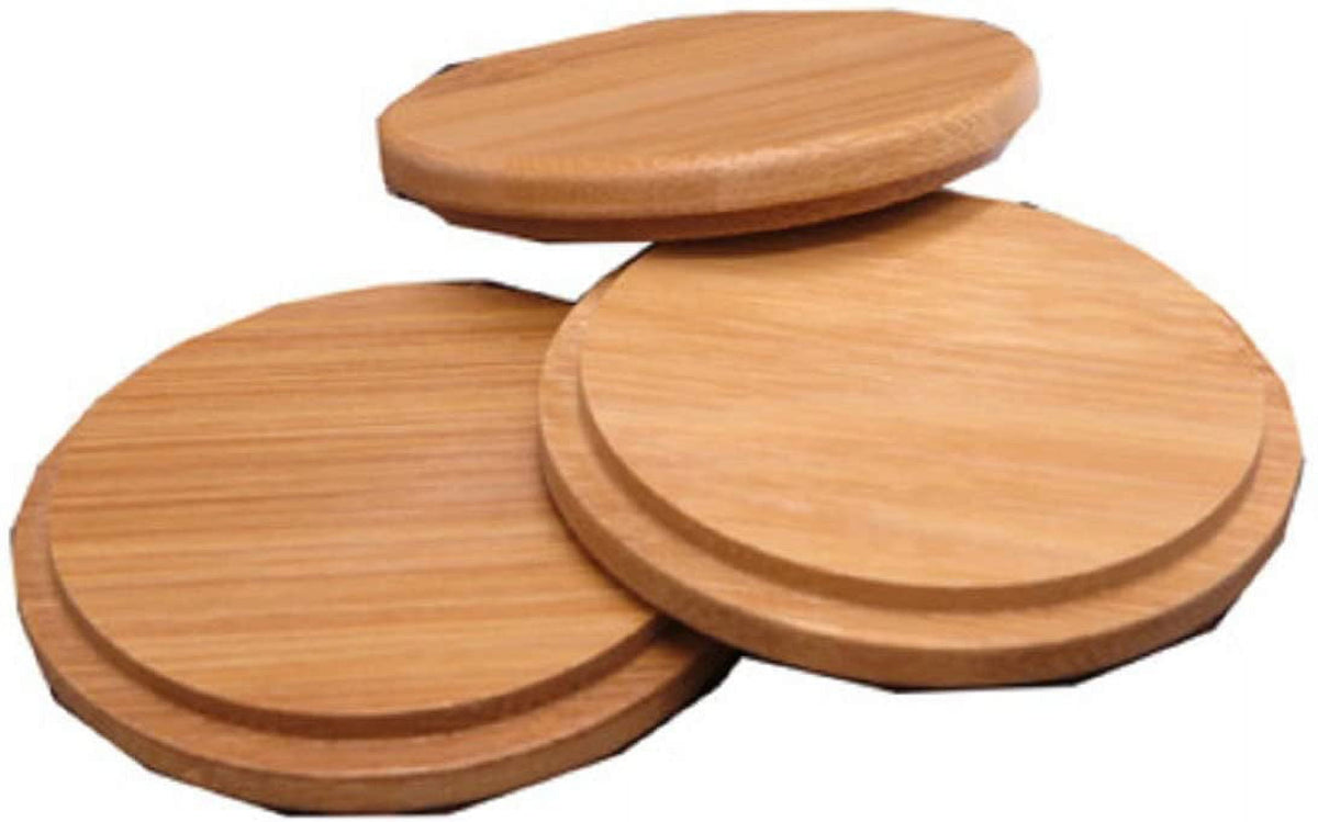 Bamboo Cup Lids, Pack of 4 Wooden Covers for Mugs and Glass Jars