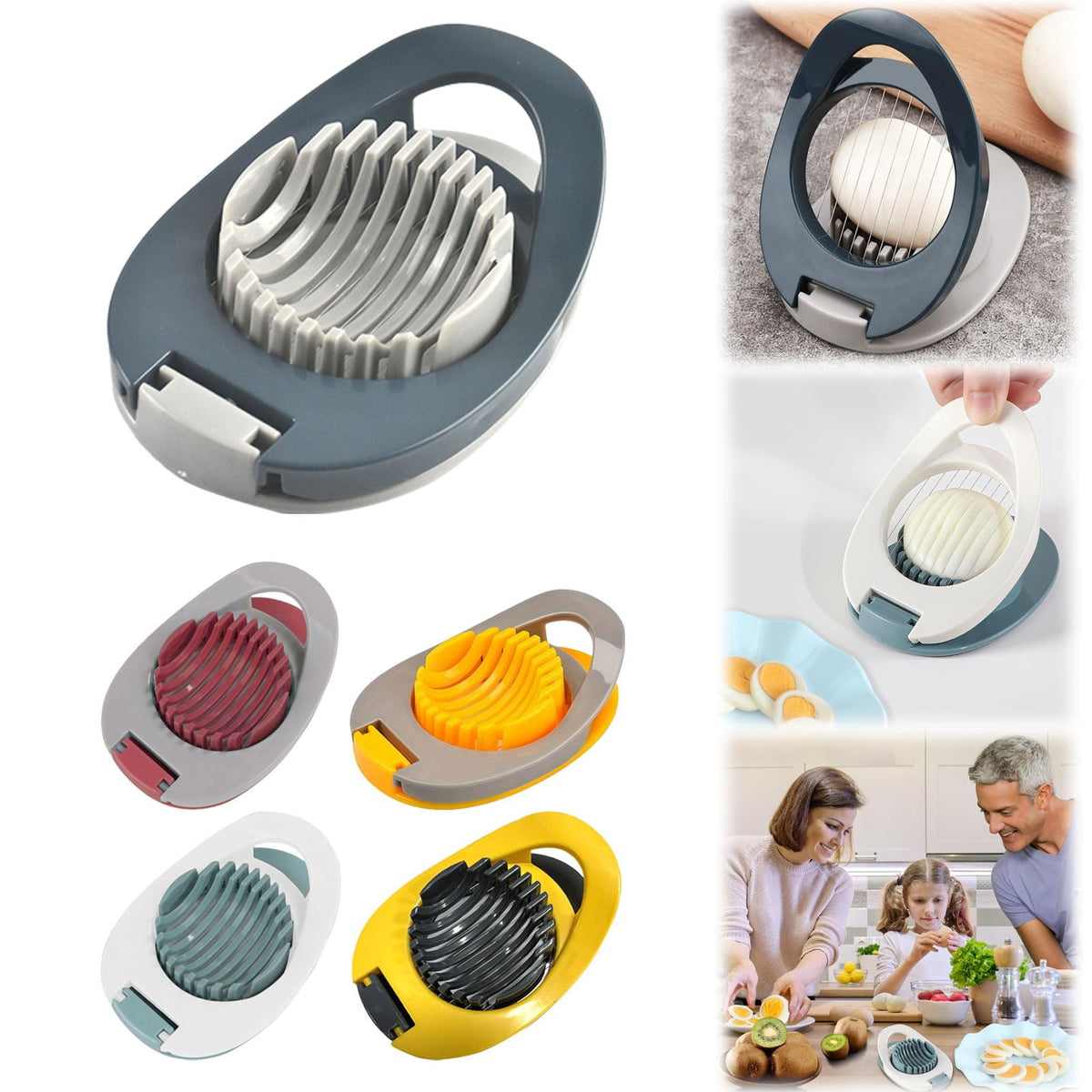 Egg Slicer with Stainless Steel Wires for Hard Boiled Eggs - Image 2